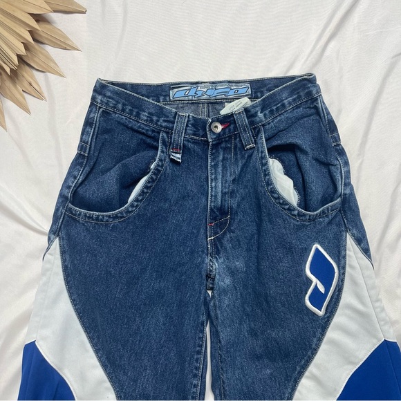 JNCO Girlie Stuff Fury Wide Leg Flare Vintage 90s Y2K Sweatpants Panel Jeans 5 - Picture 2 of 9